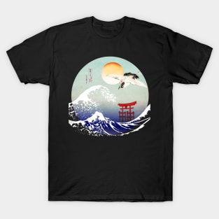 The Great Wave Japanese Crane T-Shirt